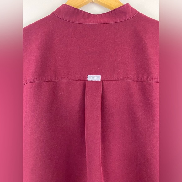 FIGS Scrub Top Womens Size XXL Burgundy Red Rafaela Sleeveless V-Neck Medical - Picture 6 of 9
